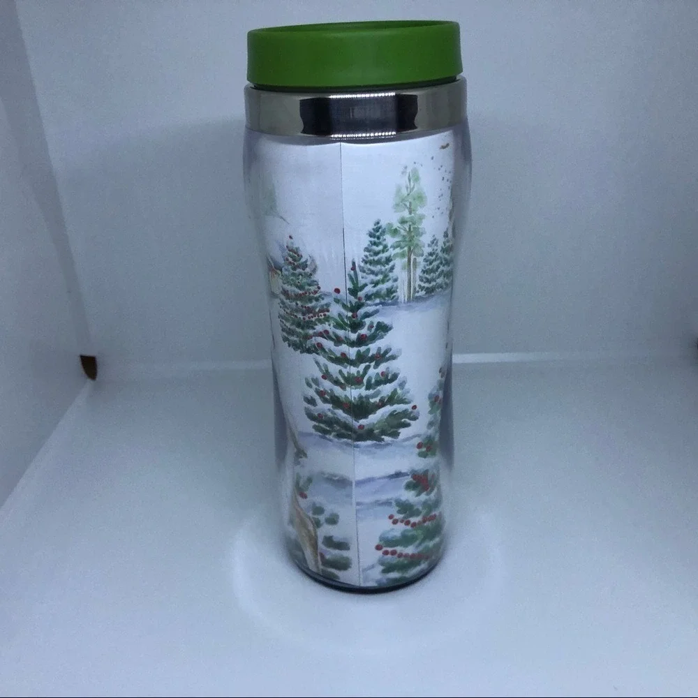 Kohls Christmas Coffee Tumbler Forest Scene 16oz‎